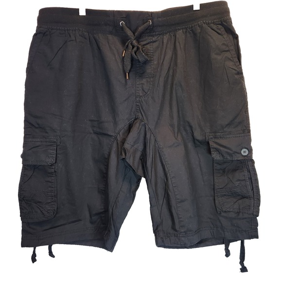 Southpole Other - Southpole Men's 4XL Big Cargo Jogger Shorts Black Elastic Drawstring Waist Twill
